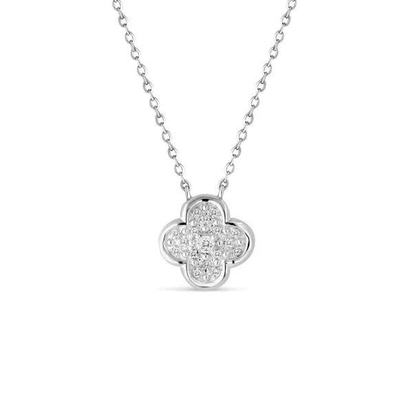 Diamond Flower Clover Necklace