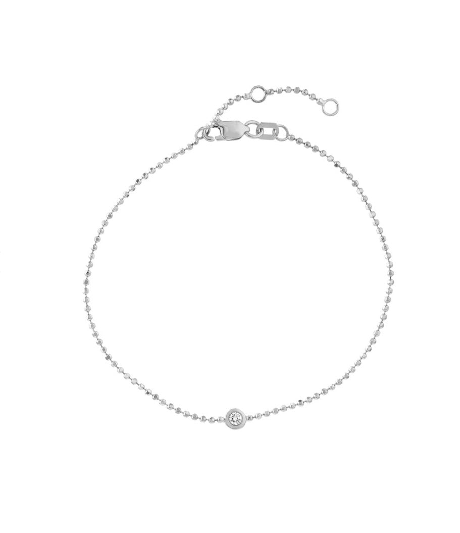 Adjustable Diamond Cut Beaded Chain Bracelet
