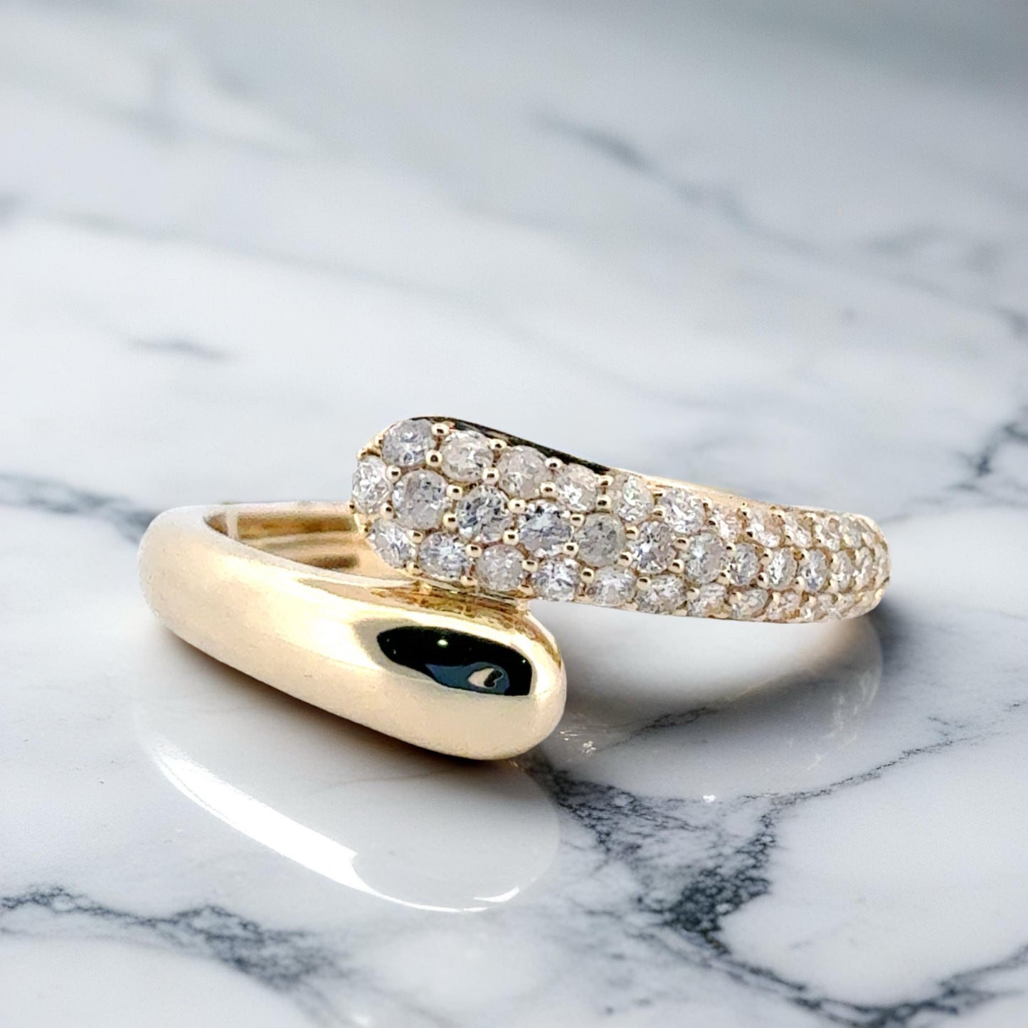 Diamond Modern Bypass Ring