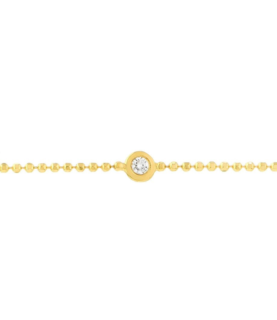 Adjustable Diamond Cut Beaded Chain Bracelet