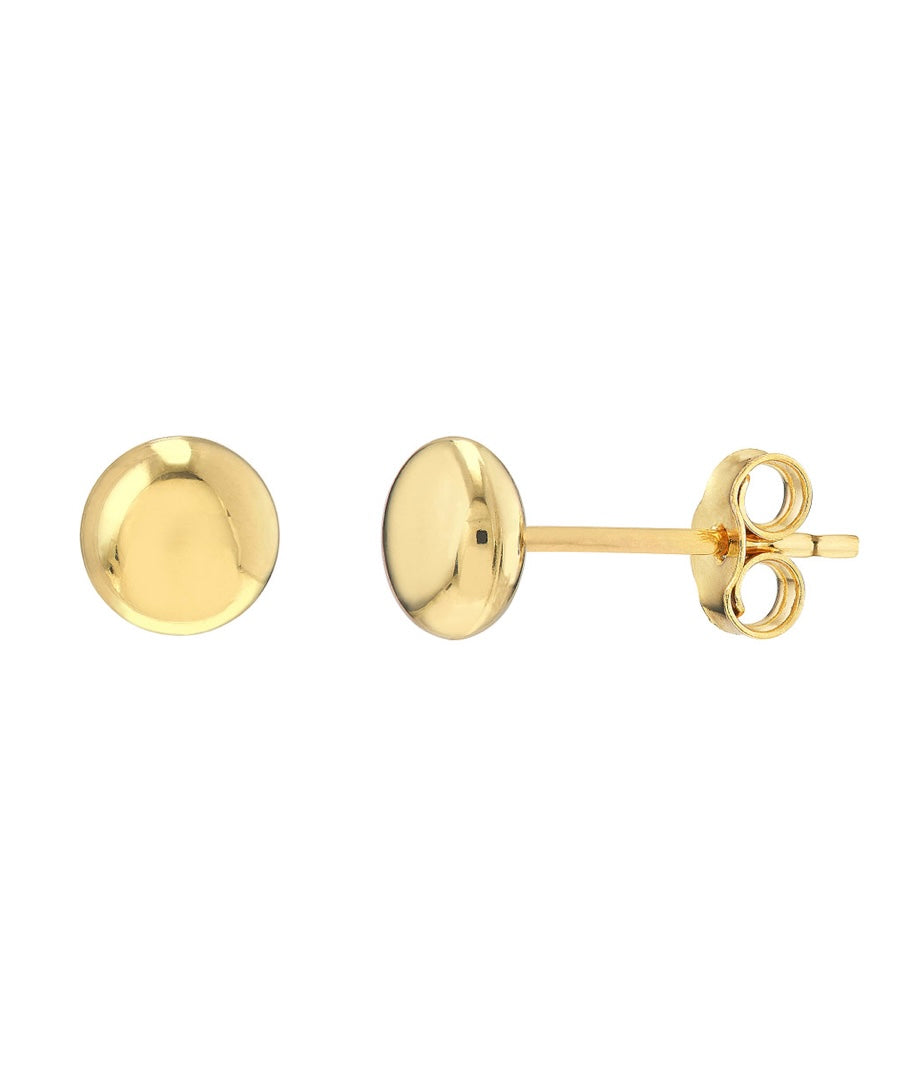 Round Pebble Stud Earrings 14k