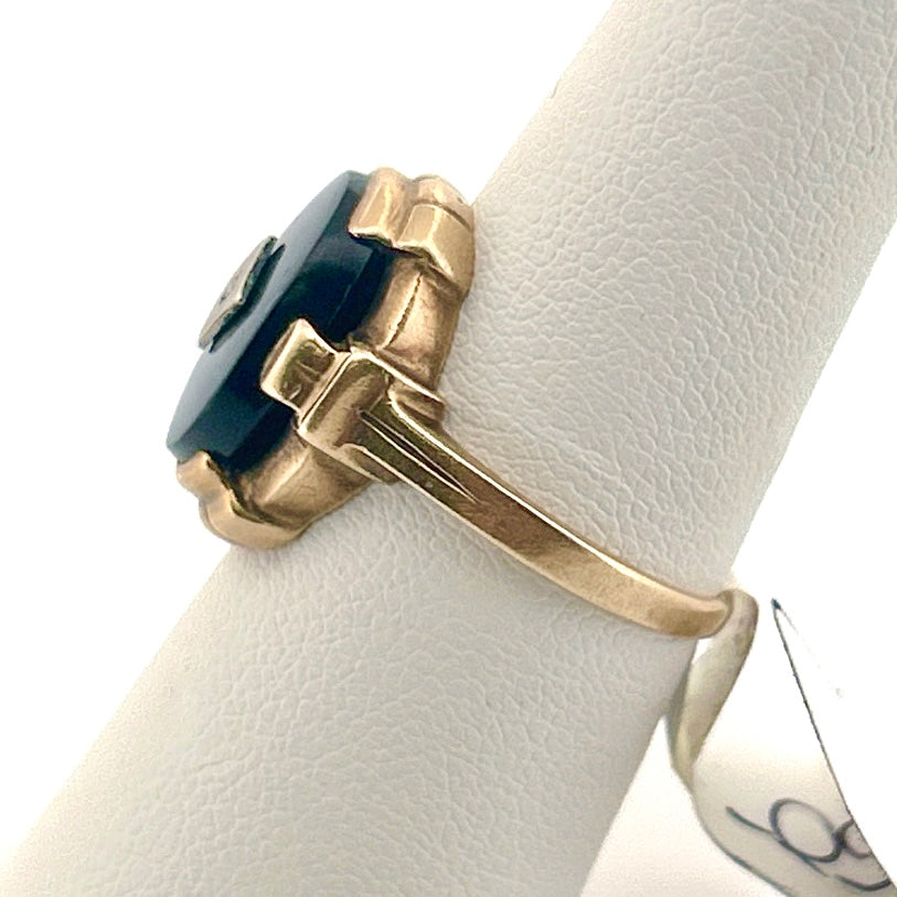 Vintage Onyx & Diamond Ring