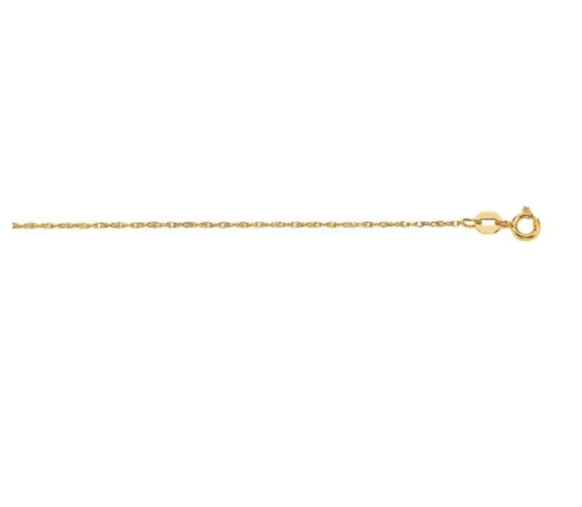 10K Gold .80mm Machine Rope Chain