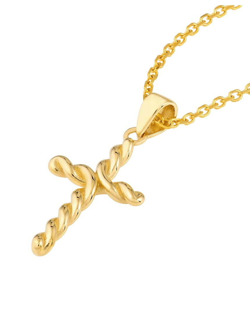 Small Twist Cross Pendant