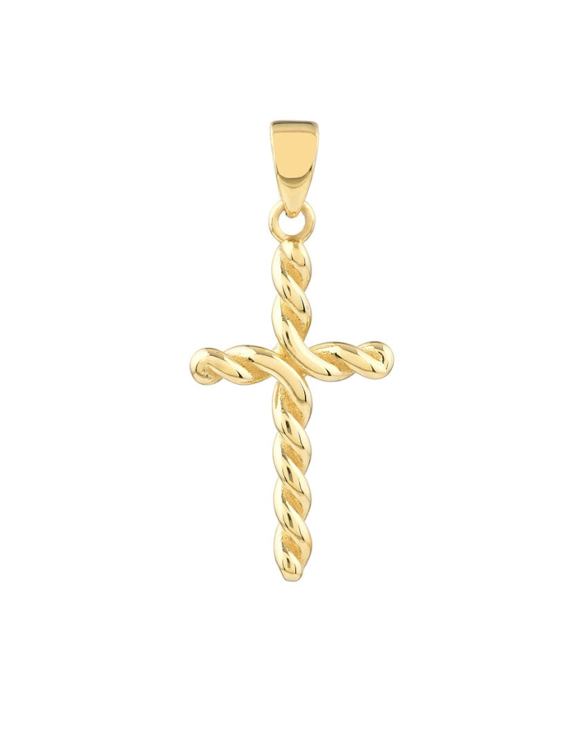 Small Twist Cross Pendant