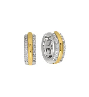 Two-Tone Huggie Earrings