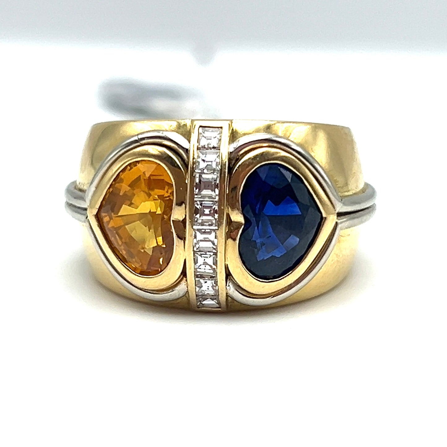 Yellow & Blue Sapphire Ring 18k