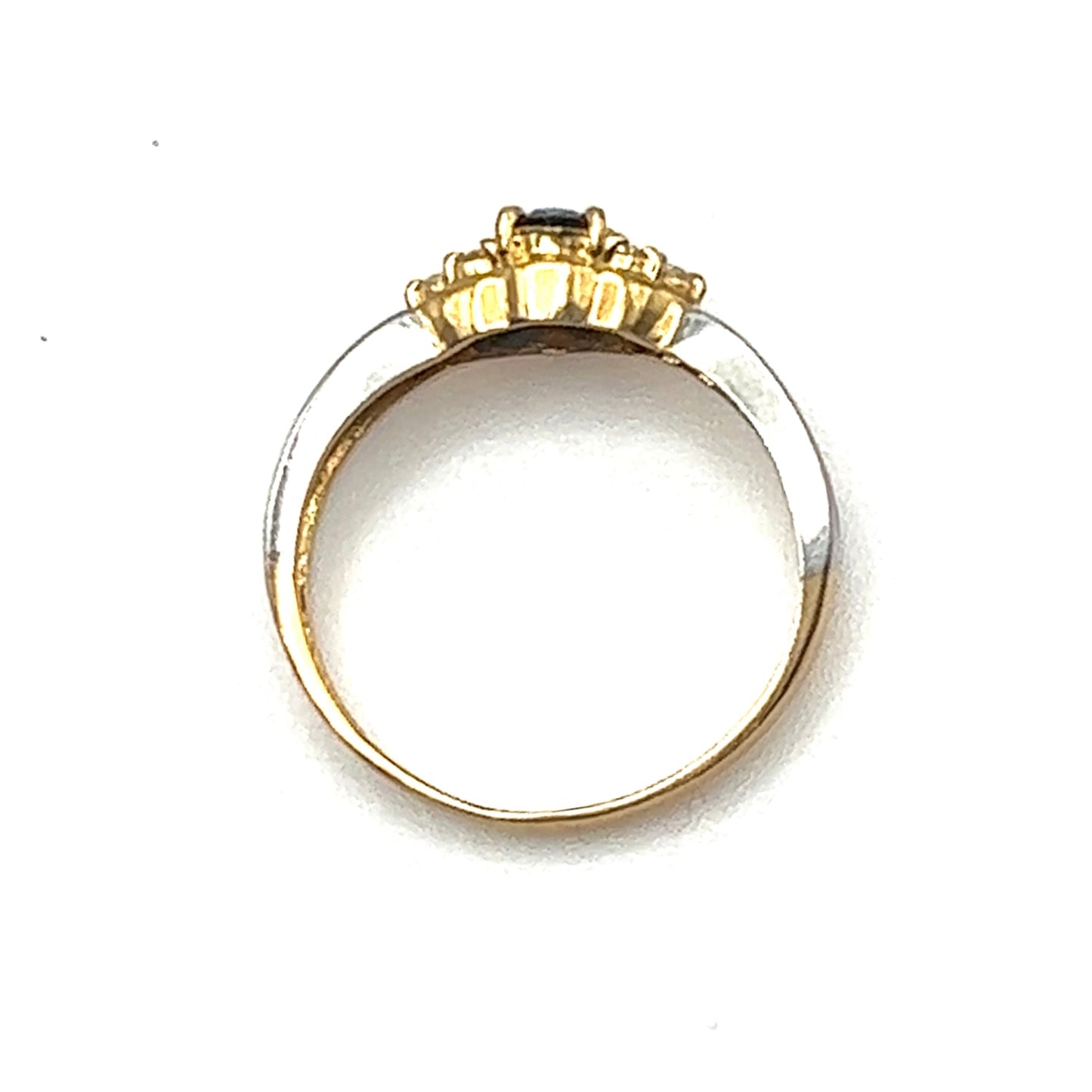 Sapphire and Diamond Princess Ring