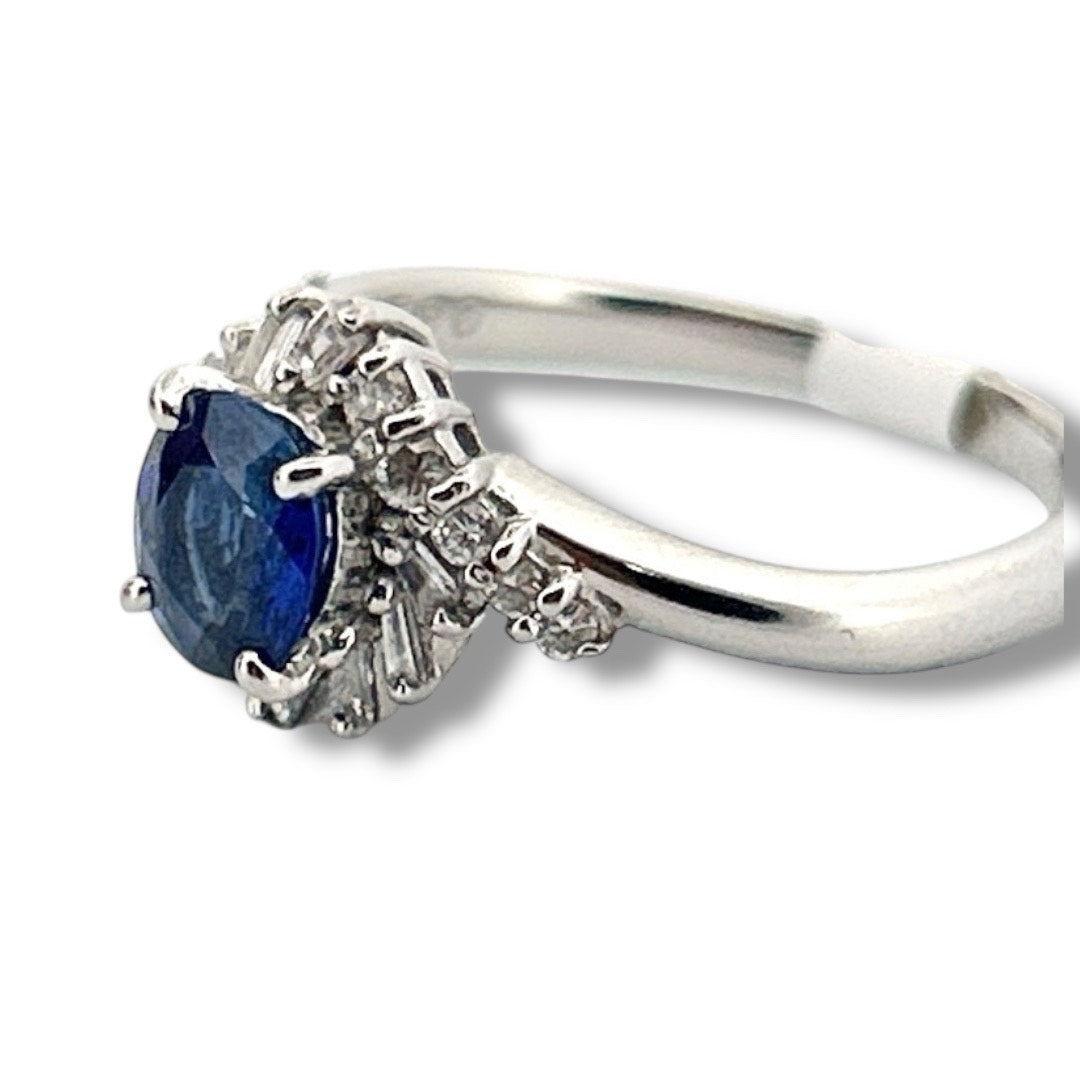 Vintage Sapphire and Diamond Ring Platinum