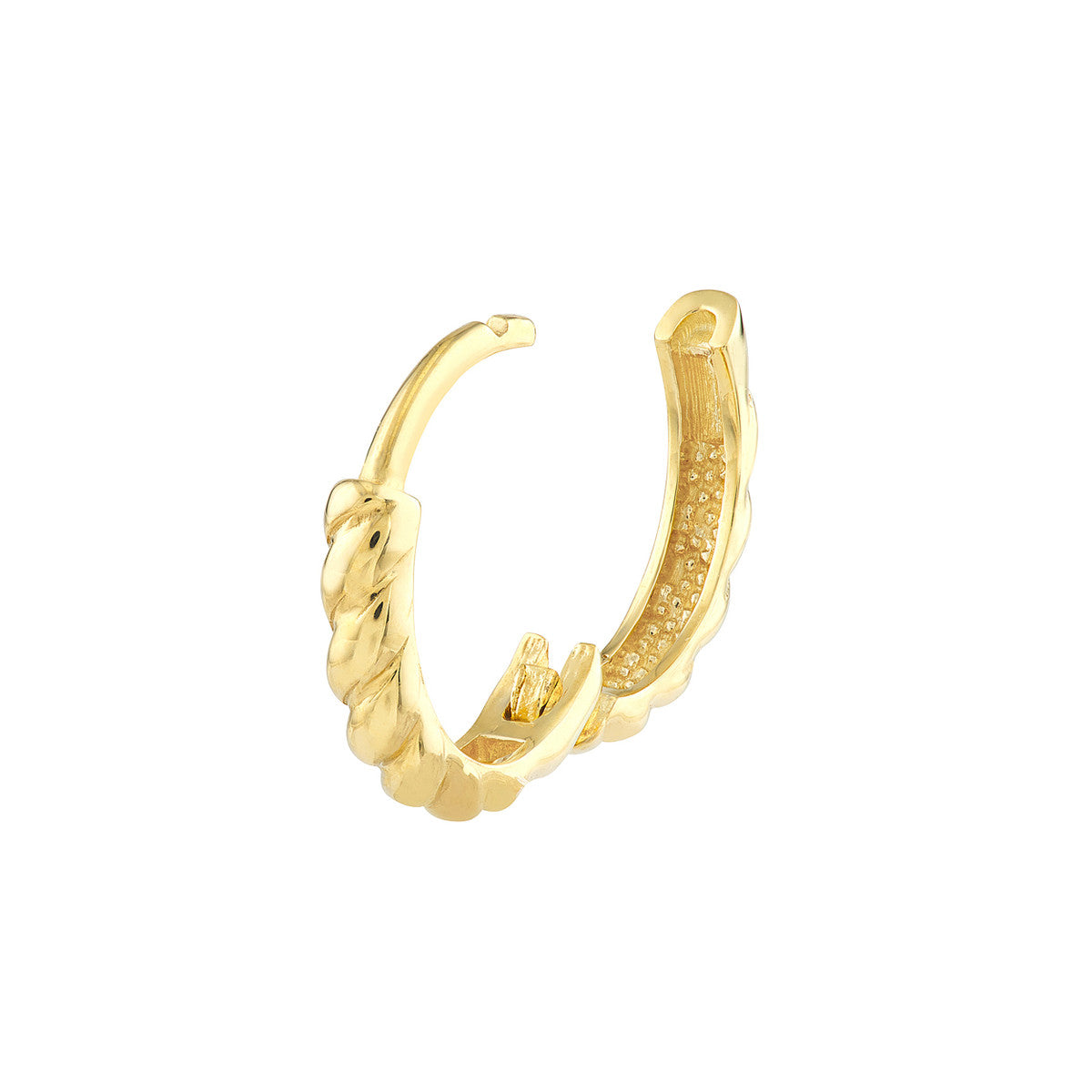 Small Ribbed Polished Hoops