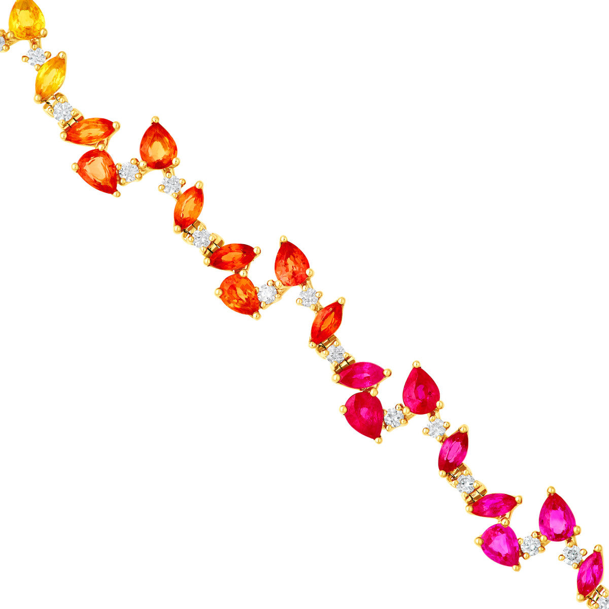 Sapphire Rainbow Blossom Eternity Bracelet