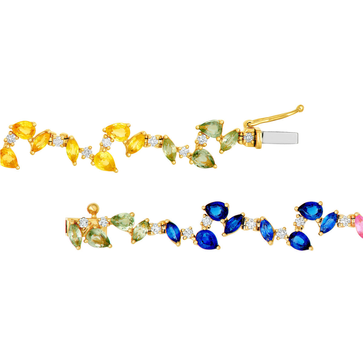 Sapphire Rainbow Blossom Eternity Bracelet