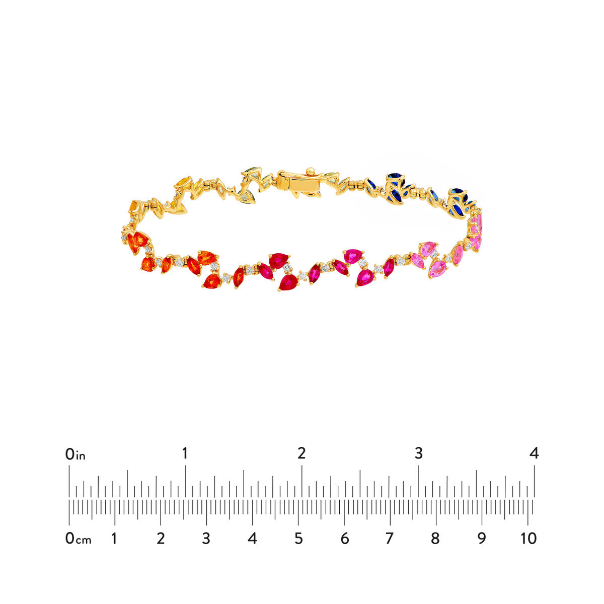 Sapphire Rainbow Blossom Eternity Bracelet