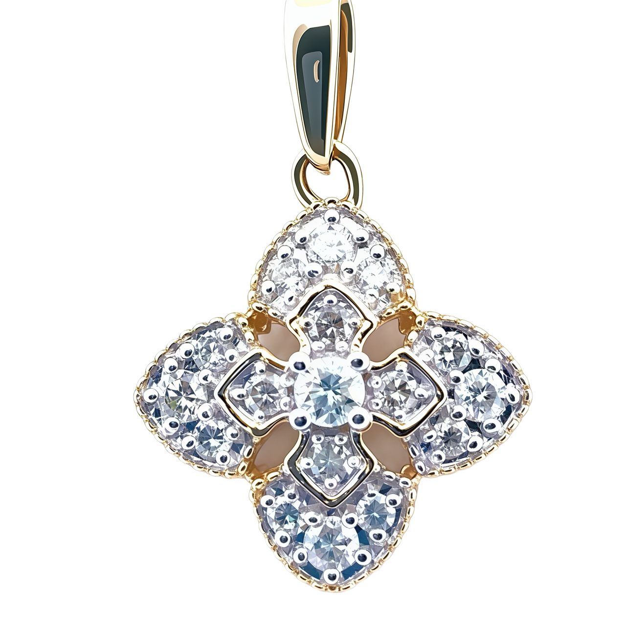 14K Diamond Celtic Cross Necklace