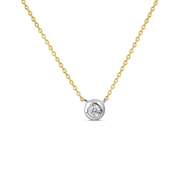 Bezel Set Diamond Necklace