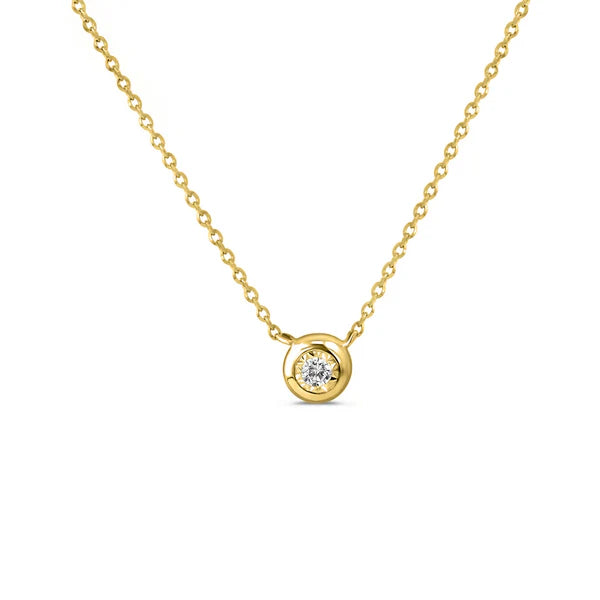 Bezel Set Diamond Necklace