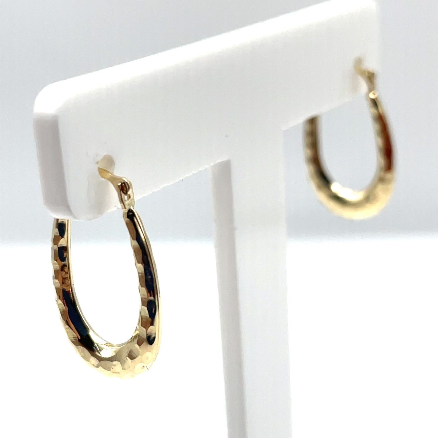 Oval Textured Hoops