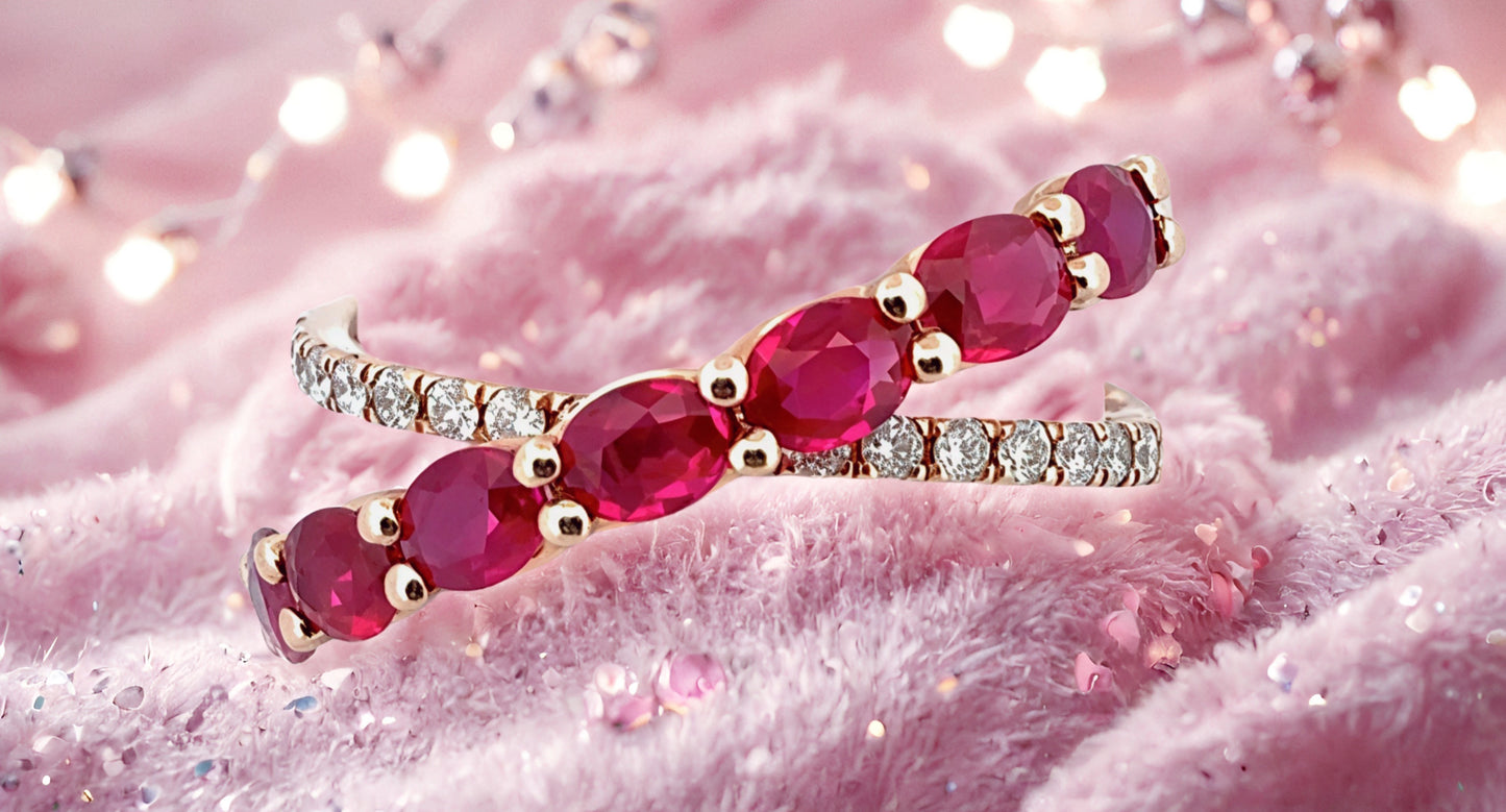 EFFY Ruby & Diamond CrissCross Ring