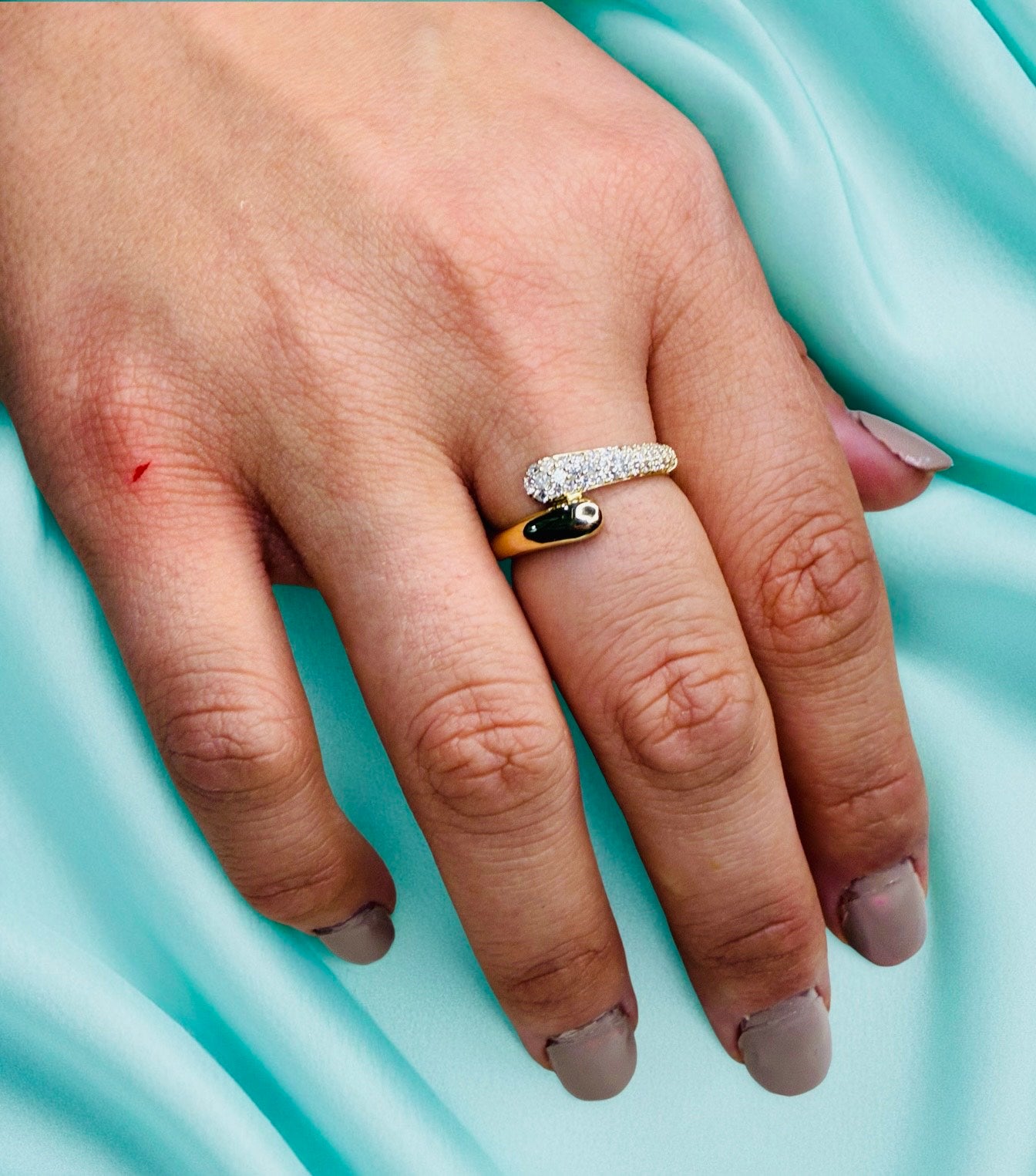 Diamond Modern Bypass Ring