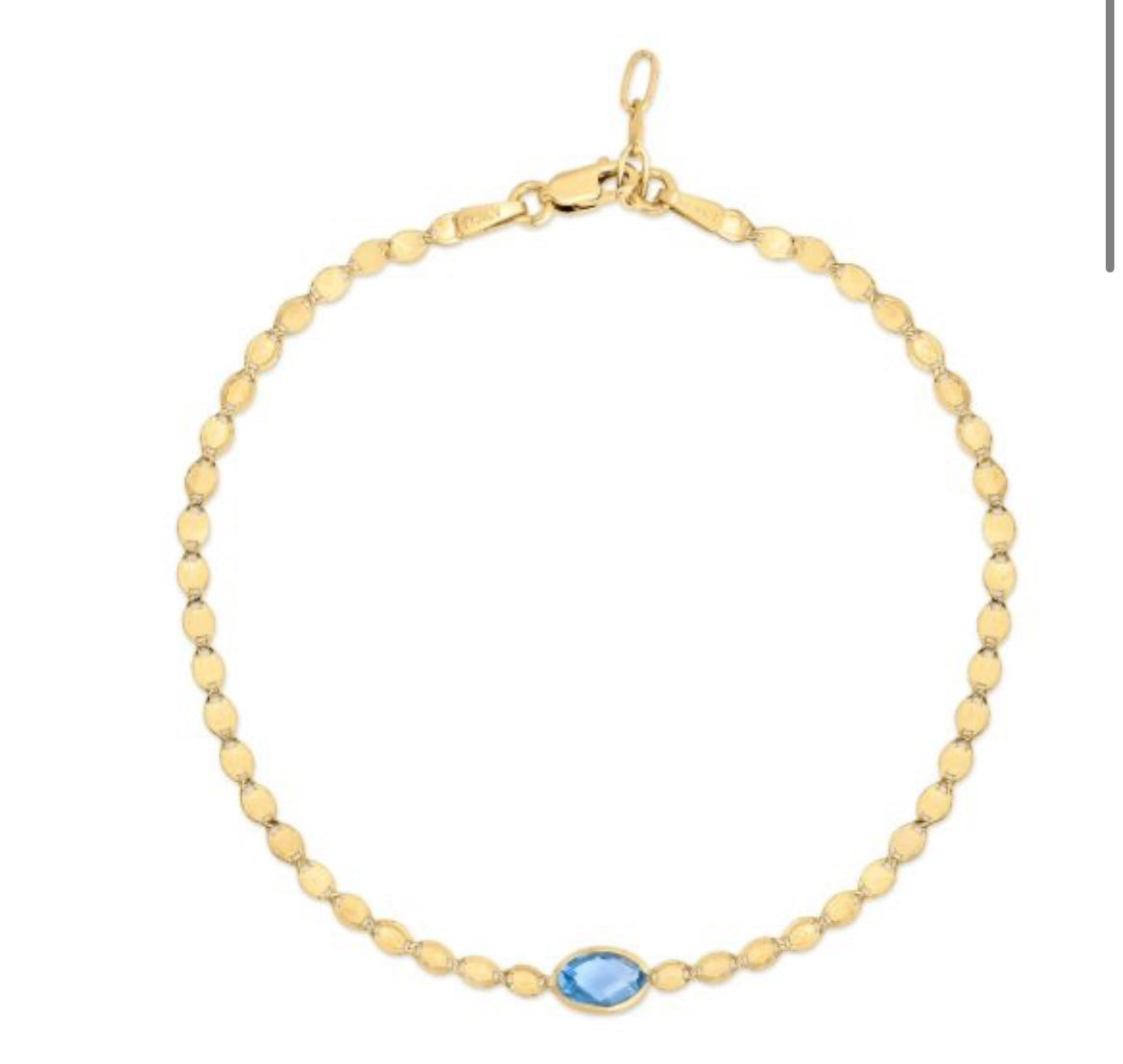 14K Gemstone Mirrored Chain Bracelet