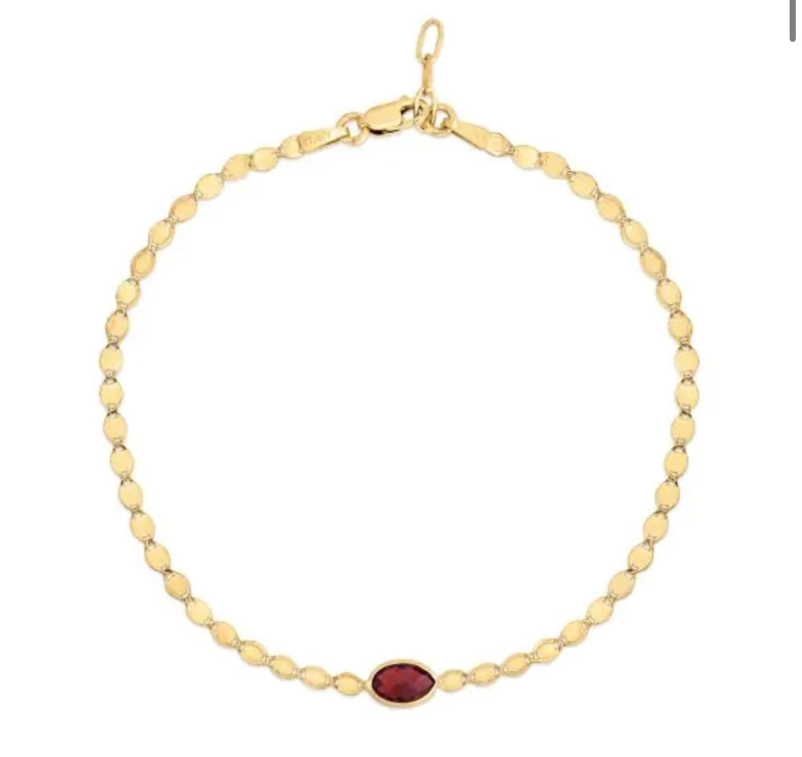 14K Gemstone Mirrored Chain Bracelet