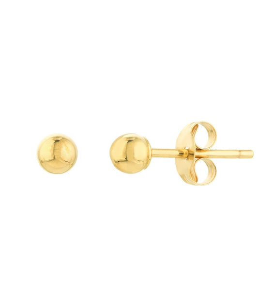 3mm Polished Ball Stud Earrings