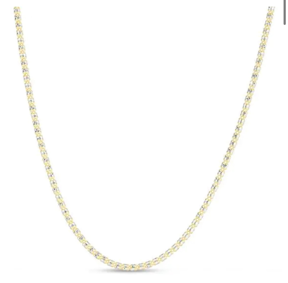 14K Two-Tone Fancy Ice Chain 18” – Jones Jewelry Appraisals