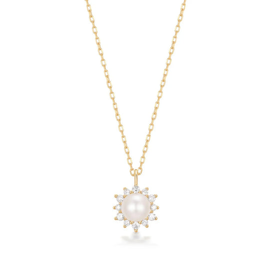 LISETTE |  Pearl with Lab Grown Diamond Accent Necklace