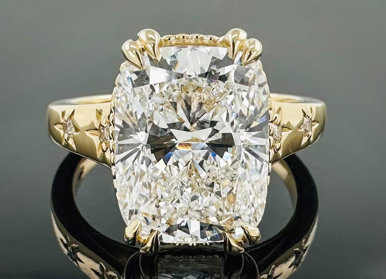 Celestial Cushion Diamond Engagement Ring 3ct