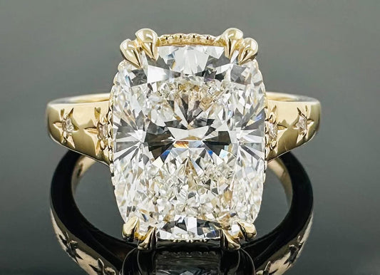 Celestial Cushion Diamond Engagement Ring 5ct