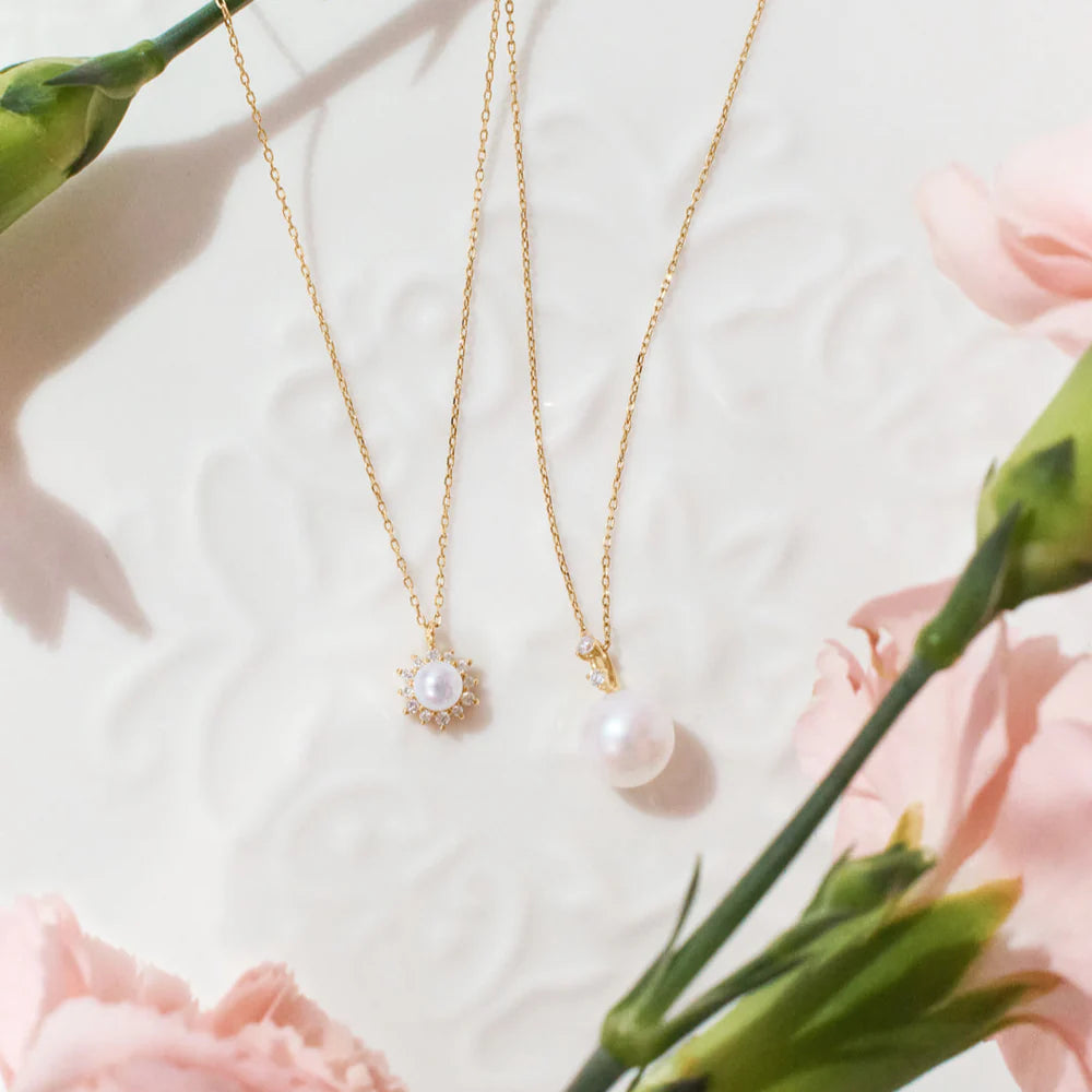 NAIA | Pearl with Lab Grown Diamond Accent Necklace
