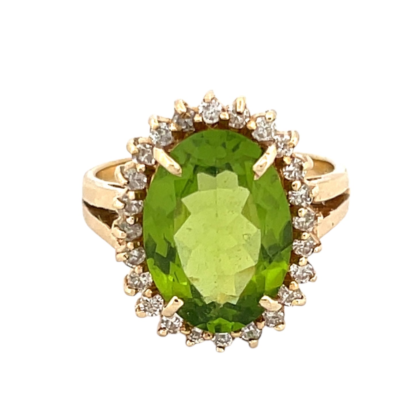 Vintage Peridot and Diamond Ring