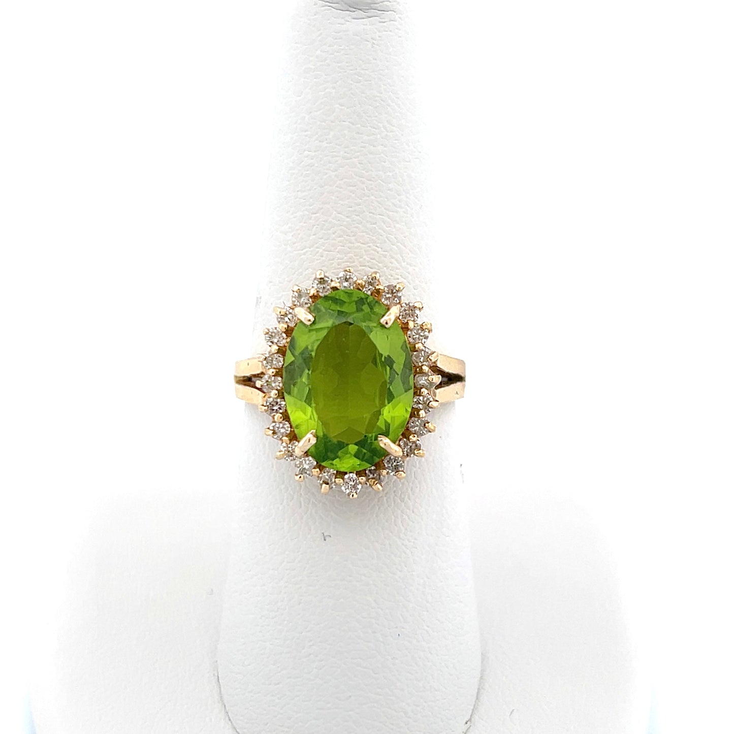 Vintage Peridot and Diamond Ring