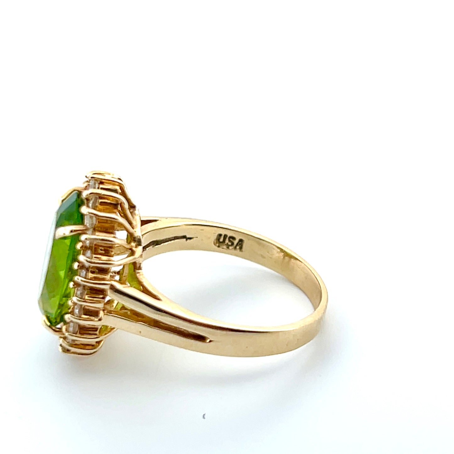 Vintage Peridot and Diamond Ring