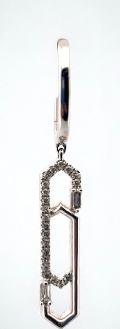 Modified Paper-clip Diamond Earrings