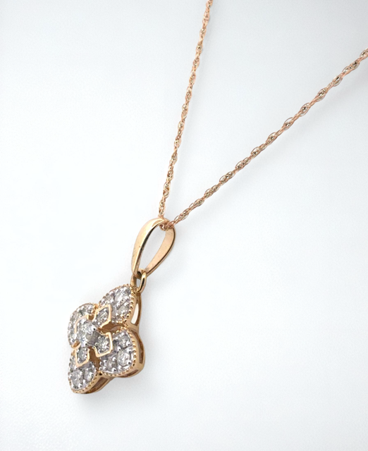 14K Diamond Celtic Cross Necklace