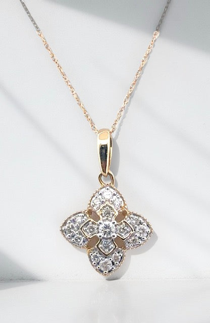 14K Diamond Celtic Cross Necklace
